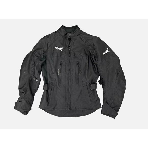 NWOT HWK Bikercore Touring Stunt Motorcycle Jacket Womens 3XL CE Armour Black - Picture 5 of 7